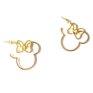 🌵4/$30 New Gold Wire Mickey & Minnie Hoop Earrings